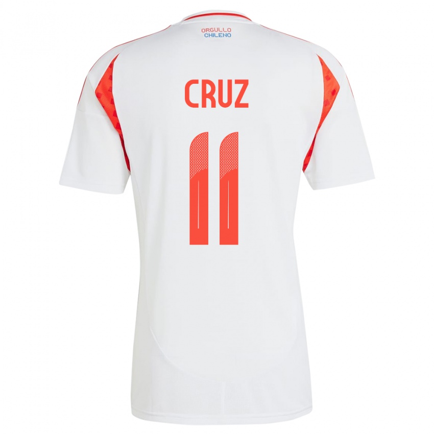 Mujer Camiseta Chile Joan Cruz #11 Blanco 2ª Equipación 24-26 La Camisa Perú