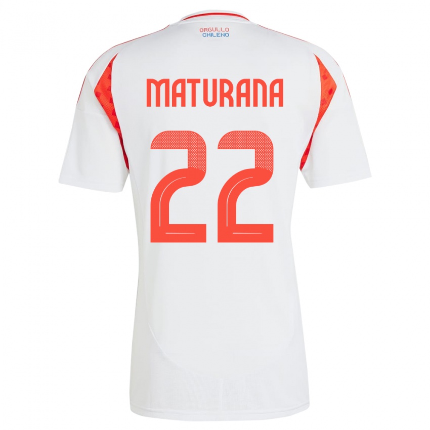 Mujer Camiseta Chile Martín Maturana #22 Blanco 2ª Equipación 24-26 La Camisa Perú