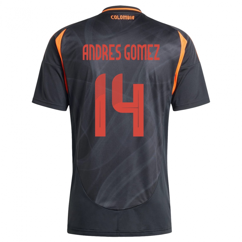 Mujer Camiseta Colombia Carlos Andrés Gómez #14 Negro 2ª Equipación 24-26 La Camisa Perú