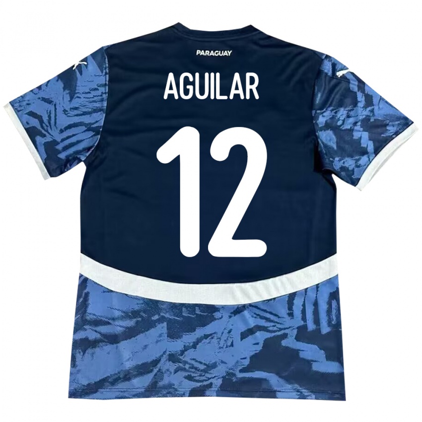 Mujer Camiseta Paraguay Alfredo Aguilar #12 Azul 2ª Equipación 24-26 La Camisa Perú