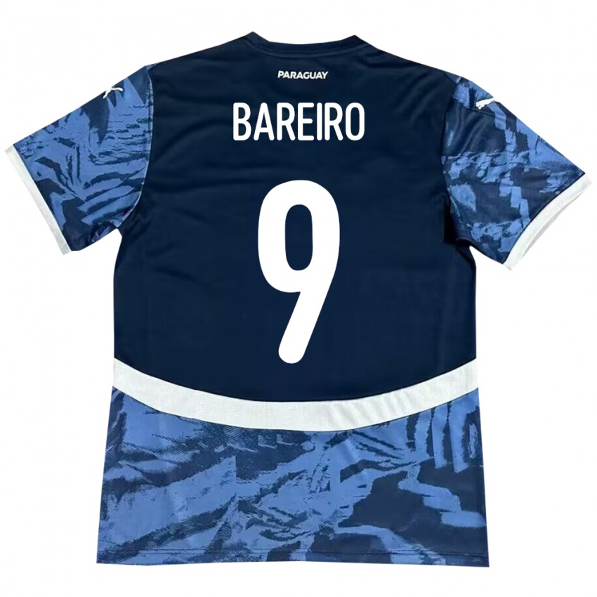 Mujer Camiseta Paraguay Adam Bareiro #9 Azul 2ª Equipación 24-26 La Camisa Perú