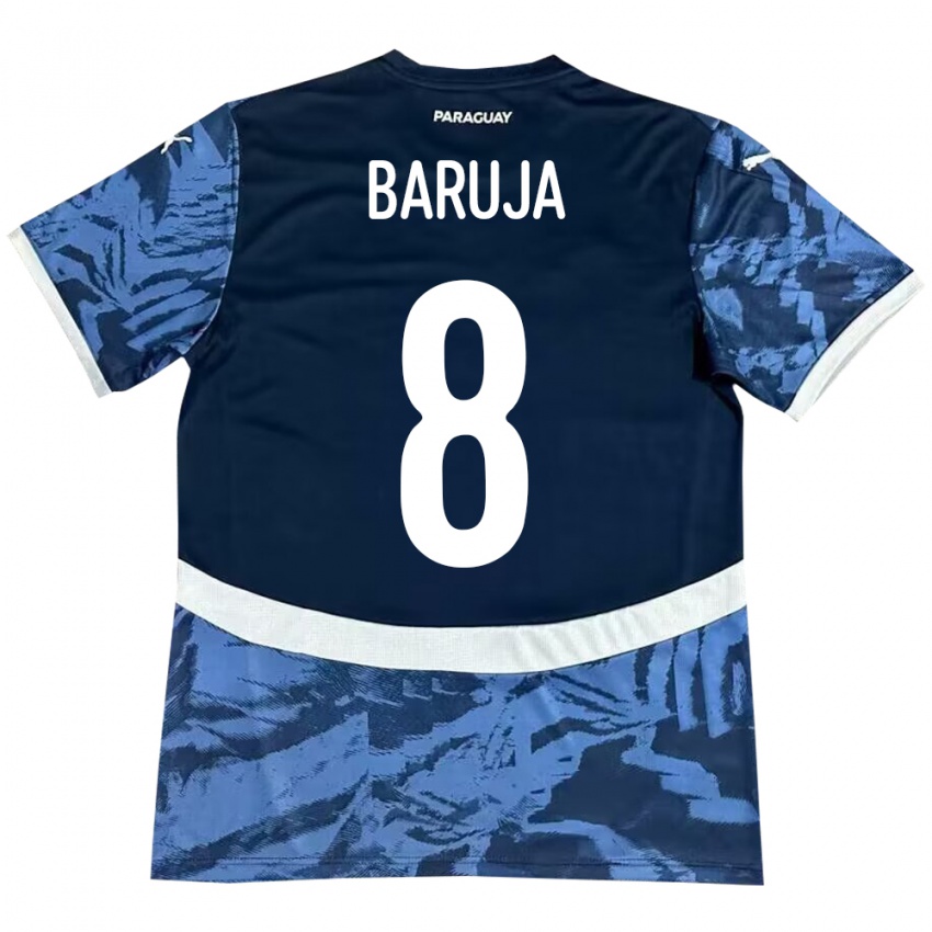 Mujer Camiseta Paraguay Fabrizio Baruja #8 Azul 2ª Equipación 24-26 La Camisa Perú