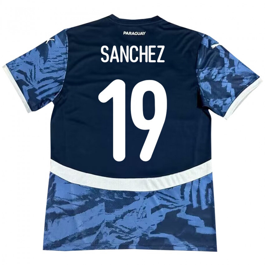 Mujer Camiseta Paraguay Juan Sánchez #19 Azul 2ª Equipación 24-26 La Camisa Perú