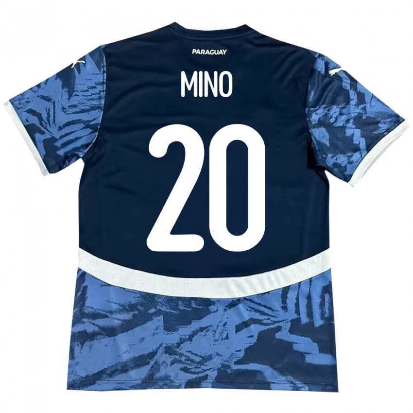 Mujer Camiseta Paraguay César Miño #20 Azul 2ª Equipación 24-26 La Camisa Perú