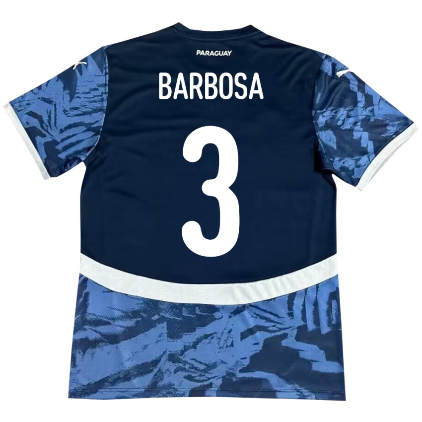 Mujer Camiseta Paraguay Camila Barbosa #3 Azul 2ª Equipación 24-26 La Camisa Perú