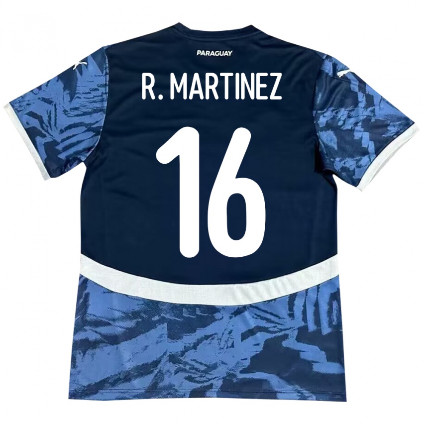 Mujer Camiseta Paraguay Ramona Martínez #16 Azul 2ª Equipación 24-26 La Camisa Perú