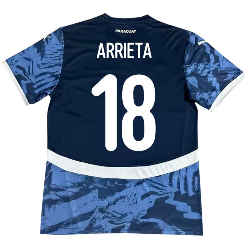 Mujer Camiseta Paraguay Camila Arrieta #18 Azul 2ª Equipación 24-26 La Camisa Perú