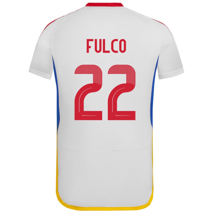 Mujer Camiseta Venezuela Pedro Fulco #22 Blanco 2ª Equipación 24-26 La Camisa Perú