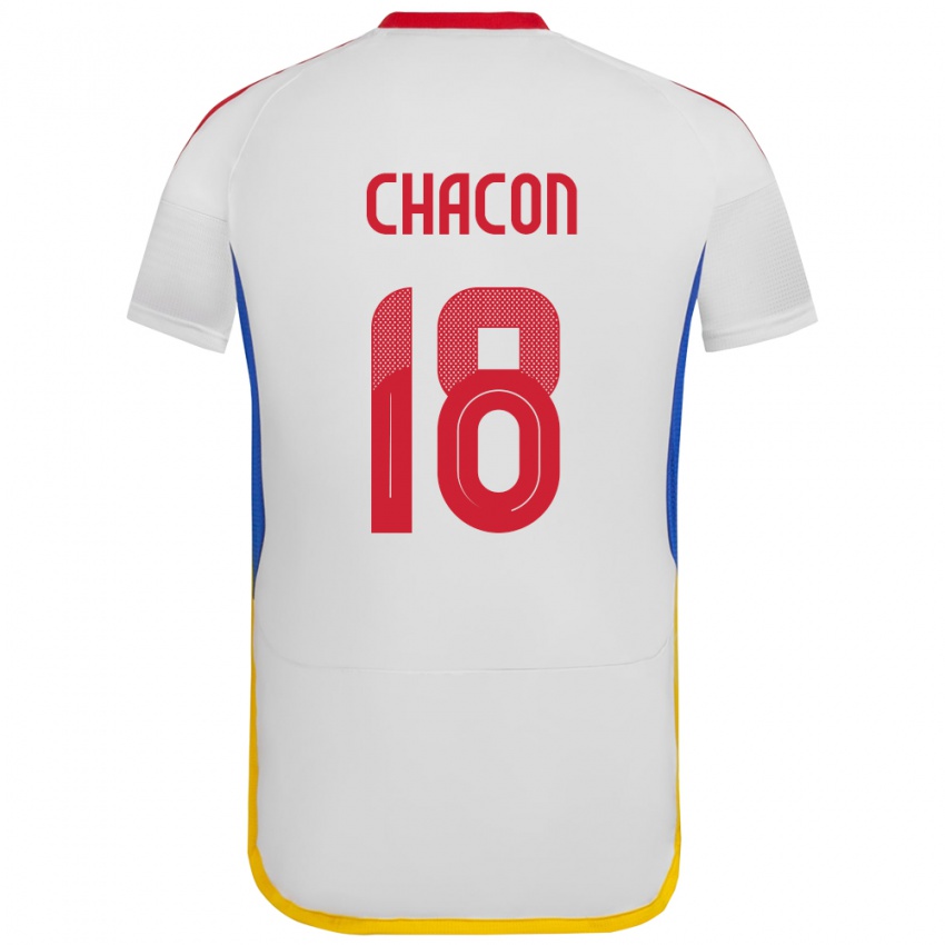 Mujer Camiseta Venezuela Yerson Chacón #18 Blanco 2ª Equipación 24-26 La Camisa Perú