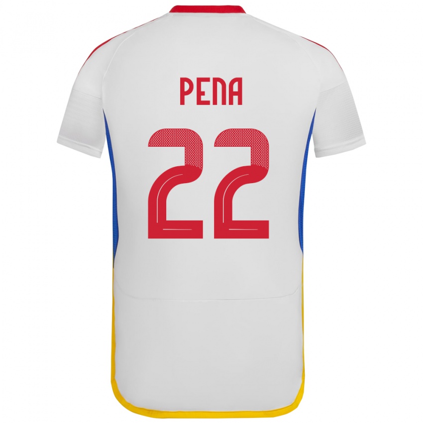 Mujer Camiseta Venezuela Lewuis Peña #22 Blanco 2ª Equipación 24-26 La Camisa Perú