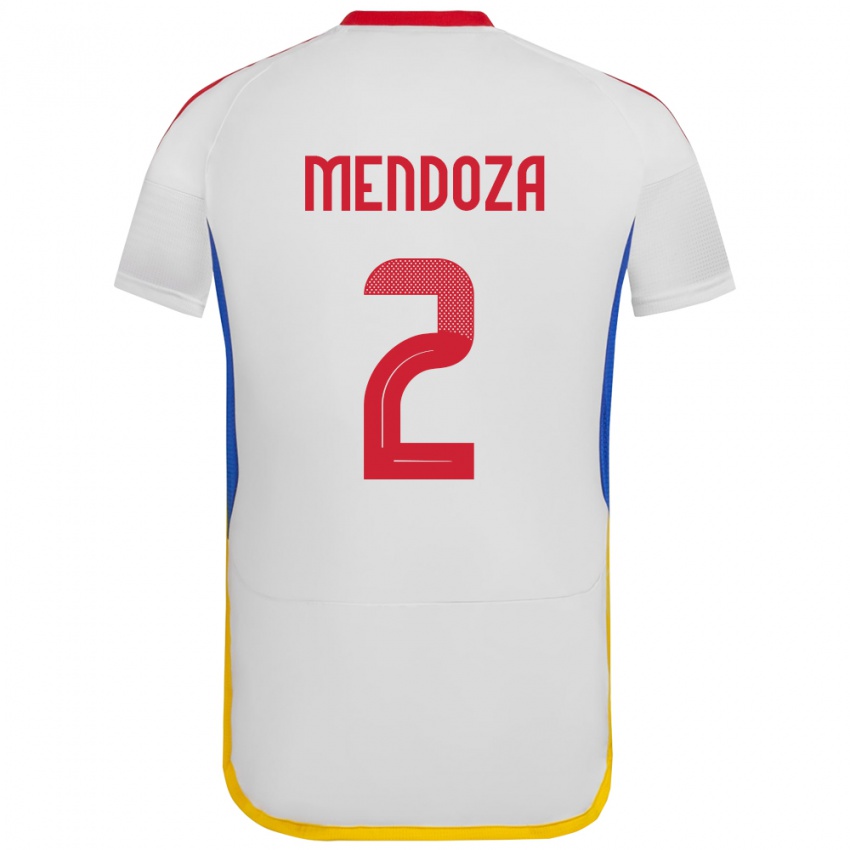 Mujer Camiseta Venezuela Rafanny Mendoza #2 Blanco 2ª Equipación 24-26 La Camisa Perú