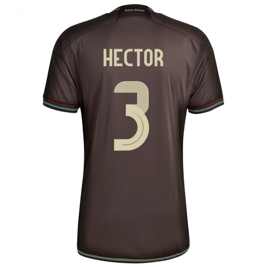 Mujer Camiseta Jamaica Michael Hector #3 Marrón Noche 2ª Equipación 24-26 La Camisa Perú