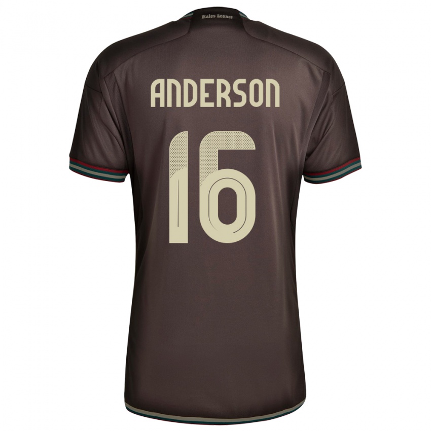 Mujer Camiseta Jamaica Karoy Anderson #16 Marrón Noche 2ª Equipación 24-26 La Camisa Perú