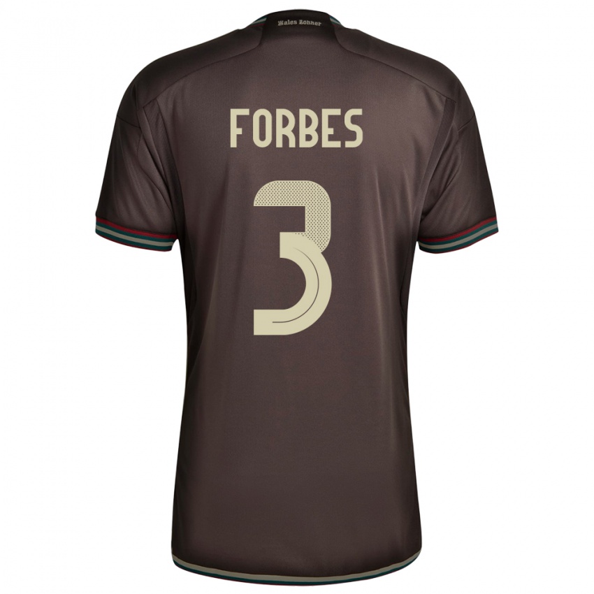 Mujer Camiseta Jamaica Michael Forbes #3 Marrón Noche 2ª Equipación 24-26 La Camisa Perú