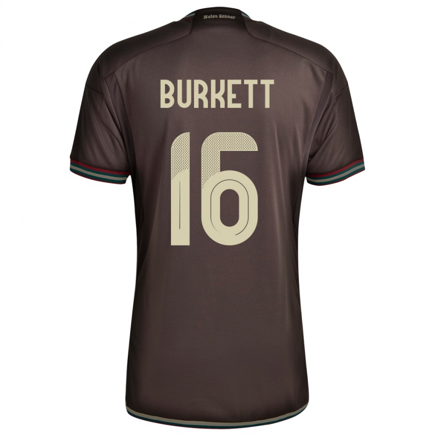 Mujer Camiseta Jamaica Brian Burkett #16 Marrón Noche 2ª Equipación 24-26 La Camisa Perú