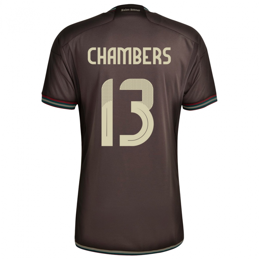 Mujer Camiseta Jamaica Chris-Ann Chambers #13 Marrón Noche 2ª Equipación 24-26 La Camisa Perú