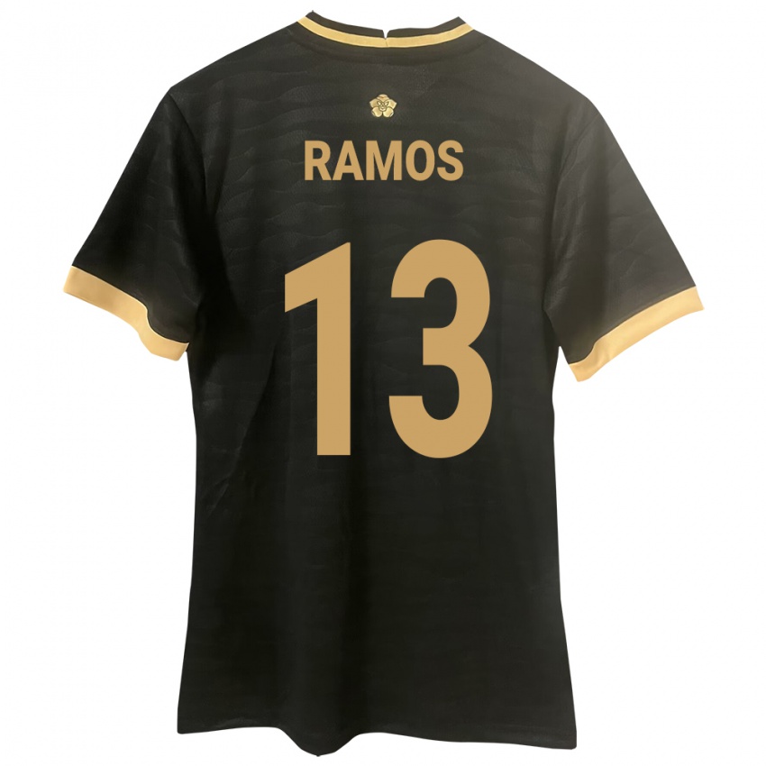 Mujer Camiseta Panamá Jiovany Ramos #13 Negro 2ª Equipación 24-26 La Camisa Perú