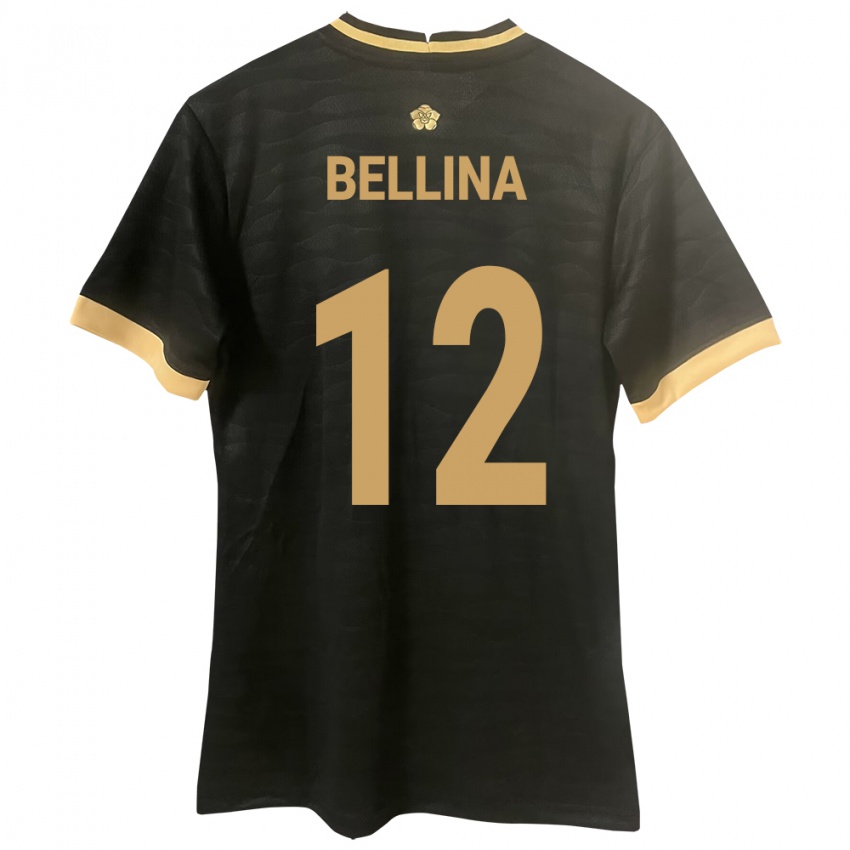 Mujer Camiseta Panamá Lucca Bellina #12 Negro 2ª Equipación 24-26 La Camisa Perú