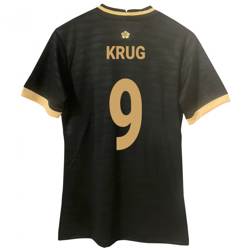Mujer Camiseta Panamá Frederick Krug #9 Negro 2ª Equipación 24-26 La Camisa Perú