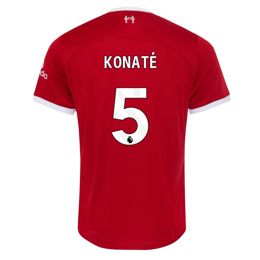 Niño Camiseta Ibrahima Konate #5 Rojo 1ª Equipación 2023/24 La Camisa Perú