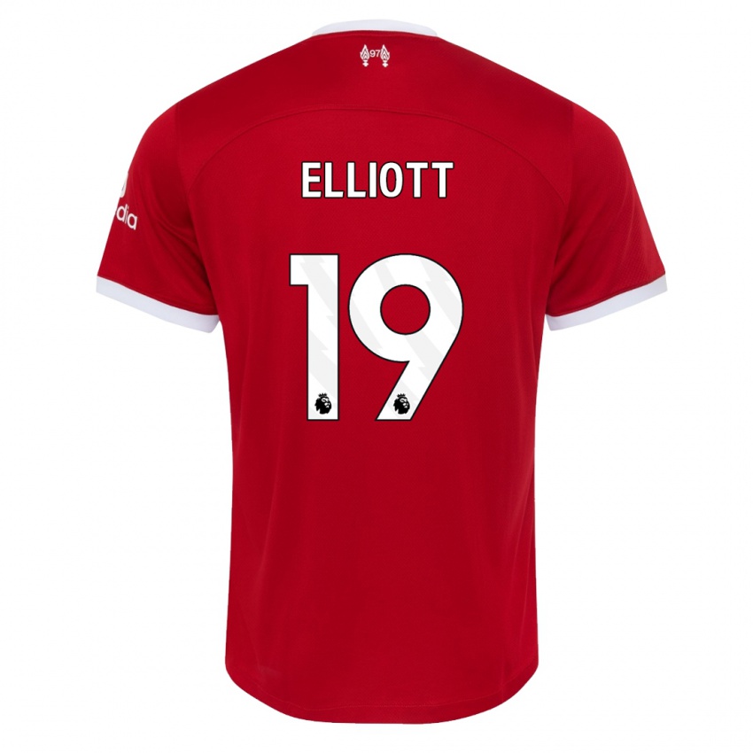 Niño Camiseta Harvey Elliott #19 Rojo 1ª Equipación 2023/24 La Camisa Perú