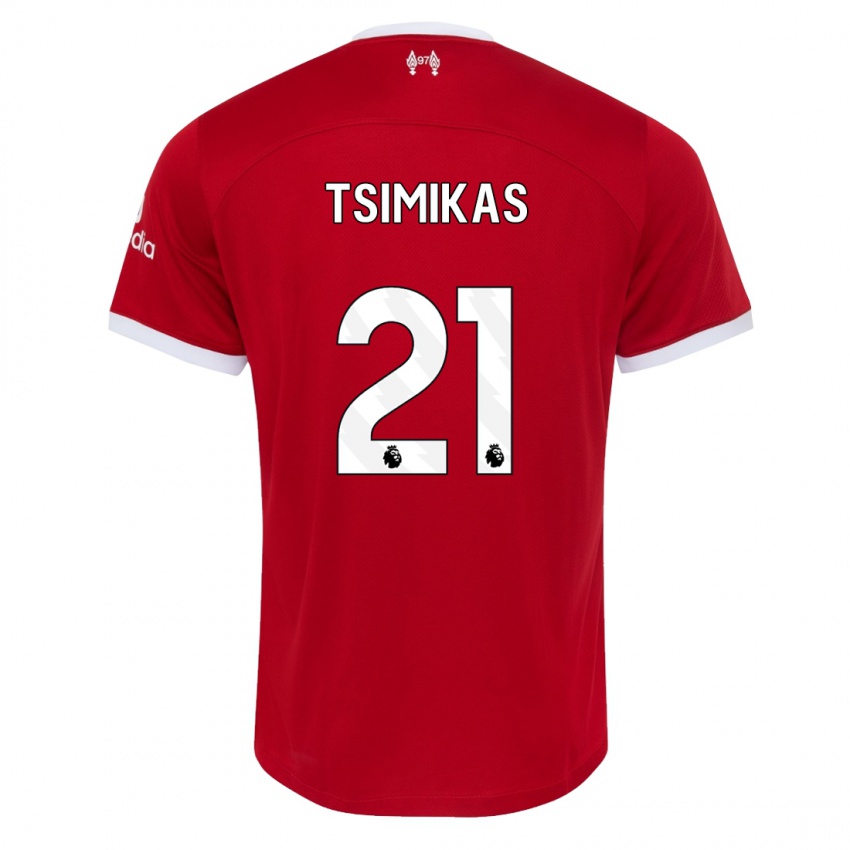 Niño Camiseta Konstantinos Tsimikas #21 Rojo 1ª Equipación 2023/24 La Camisa Perú