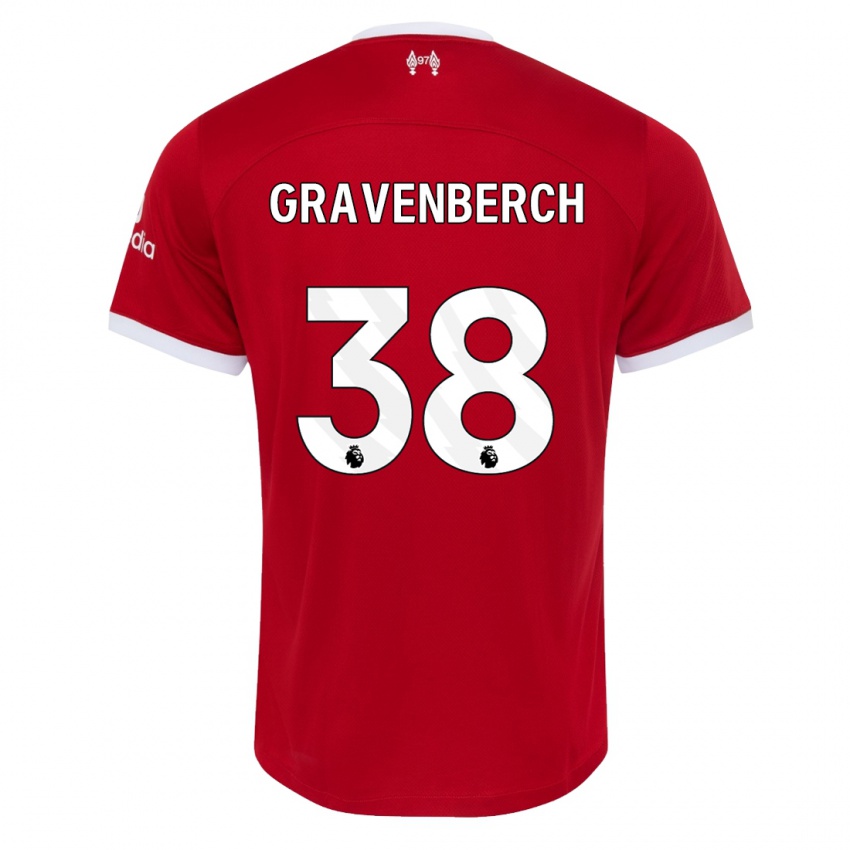 Niño Camiseta Ryan Gravenberch #38 Rojo 1ª Equipación 2023/24 La Camisa Perú