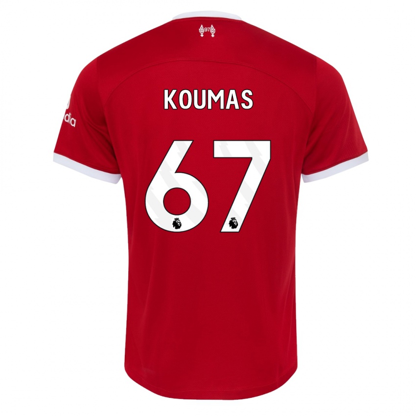 Niño Camiseta Lewis Koumas #67 Rojo 1ª Equipación 2023/24 La Camisa Perú