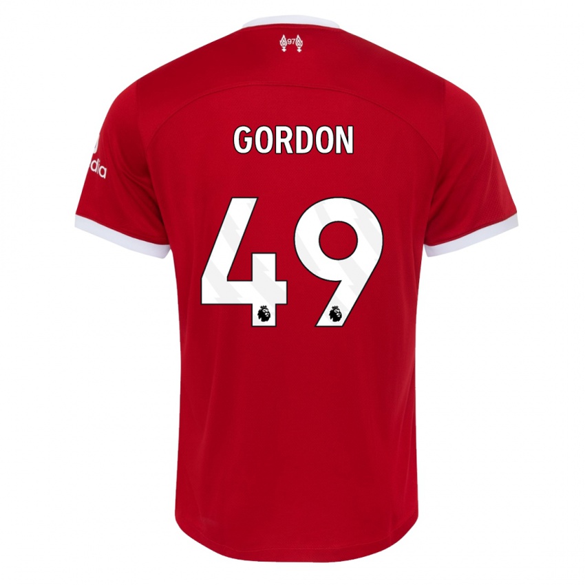 Niño Camiseta Kaide Gordon #49 Rojo 1ª Equipación 2023/24 La Camisa Perú