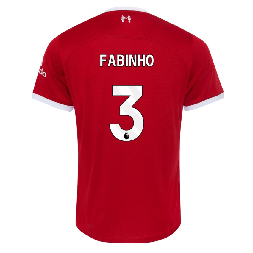 Niño Camiseta Fabinho #3 Rojo 1ª Equipación 2023/24 La Camisa Perú