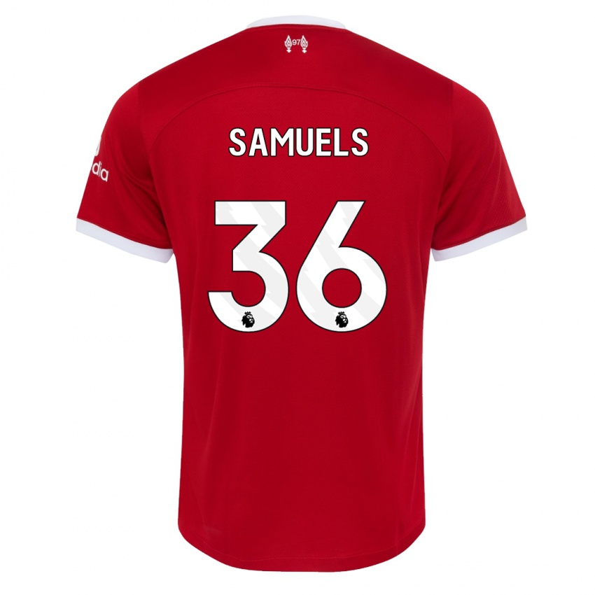 Niño Camiseta Kerron Samuels #36 Rojo 1ª Equipación 2023/24 La Camisa Perú