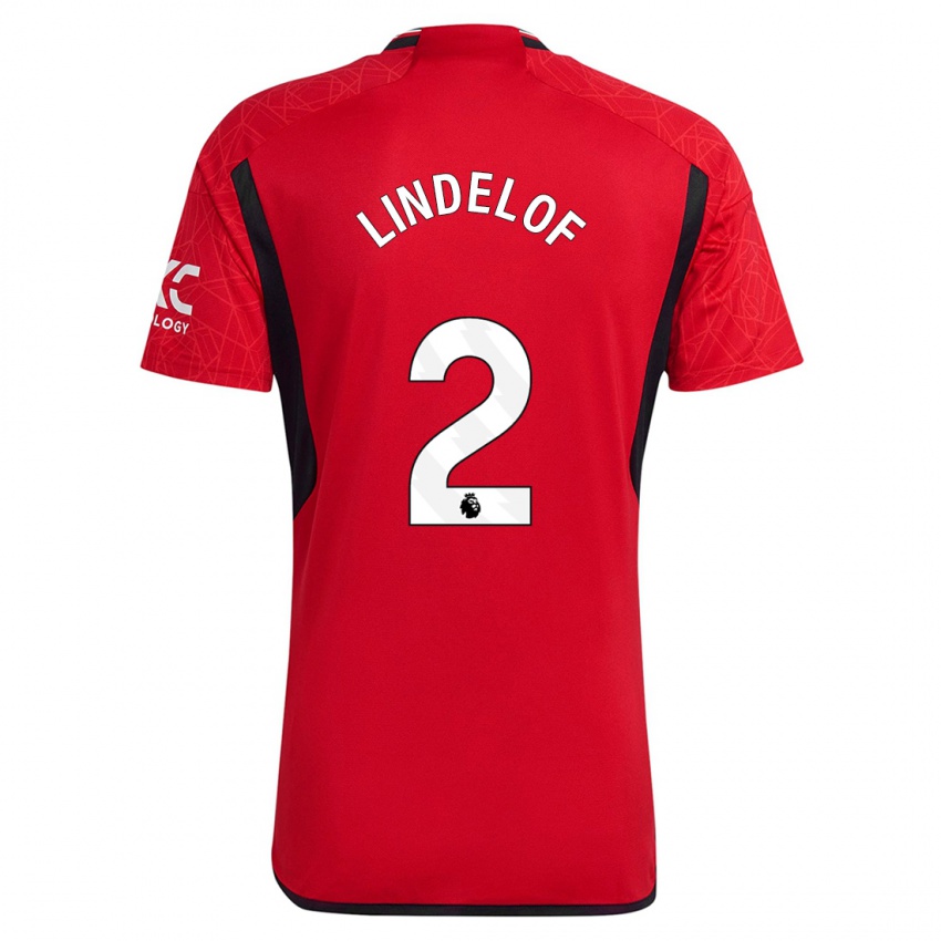 Niño Camiseta Victor Lindelof #2 Rojo 1ª Equipación 2023/24 La Camisa Perú