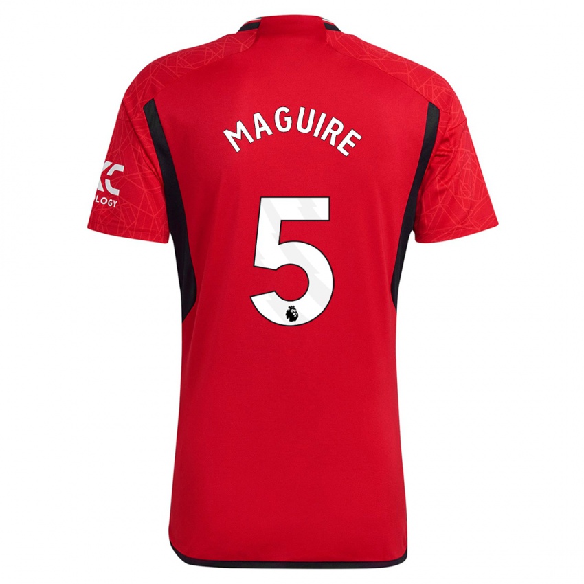 Niño Camiseta Harry Maguire #5 Rojo 1ª Equipación 2023/24 La Camisa Perú