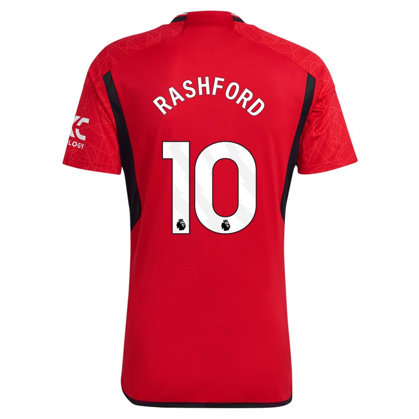 Niño Camiseta Marcus Rashford #10 Rojo 1ª Equipación 2023/24 La Camisa Perú