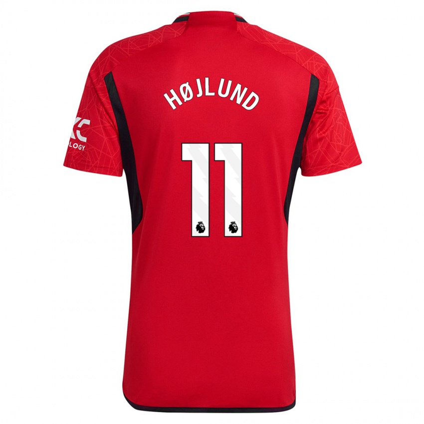 Niño Camiseta Rasmus Højlund #11 Rojo 1ª Equipación 2023/24 La Camisa Perú