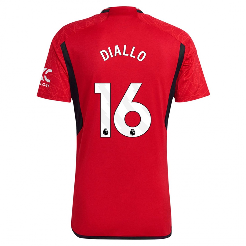 Niño Camiseta Amad Diallo #16 Rojo 1ª Equipación 2023/24 La Camisa Perú