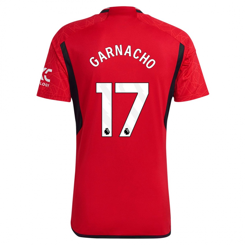 Niño Camiseta Alejandro Garnacho #17 Rojo 1ª Equipación 2023/24 La Camisa Perú