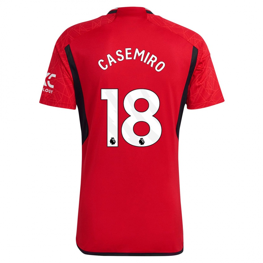 Niño Camiseta Casemiro #18 Rojo 1ª Equipación 2023/24 La Camisa Perú