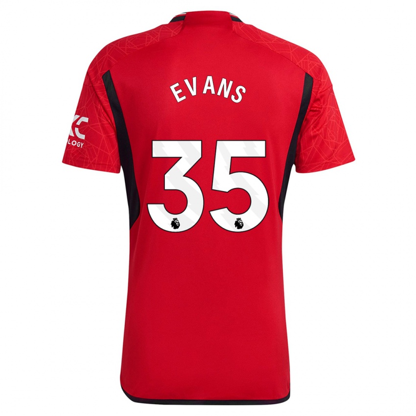 Niño Camiseta Jonny Evans #35 Rojo 1ª Equipación 2023/24 La Camisa Perú