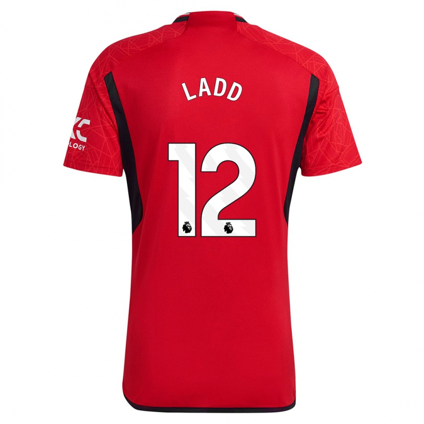 Niño Camiseta Hayley Ladd #12 Rojo 1ª Equipación 2023/24 La Camisa Perú