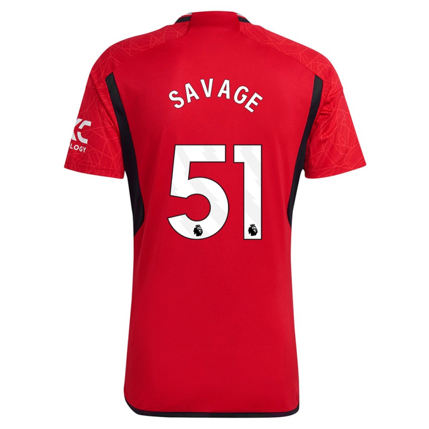 Niño Camiseta Charlie Savage #51 Rojo 1ª Equipación 2023/24 La Camisa Perú