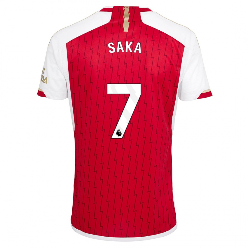 Niño Camiseta Bukayo Saka #7 Rojo 1ª Equipación 2023/24 La Camisa Perú