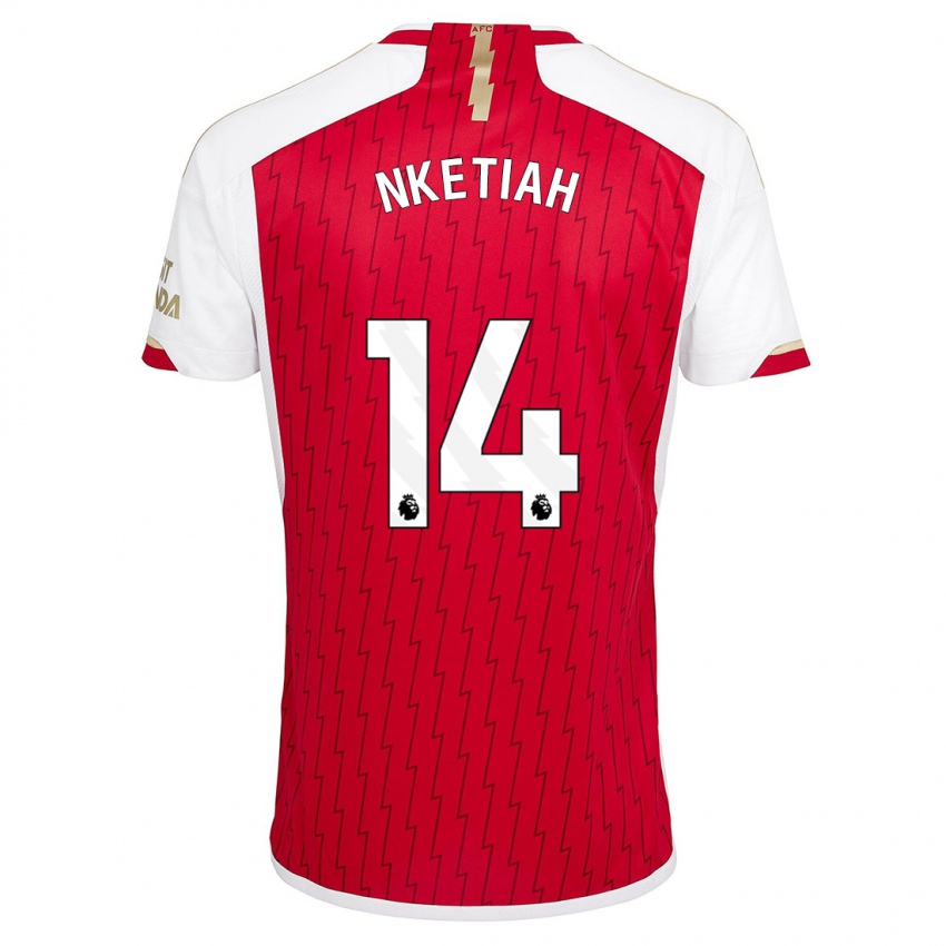 Niño Camiseta Eddie Nketiah #14 Rojo 1ª Equipación 2023/24 La Camisa Perú