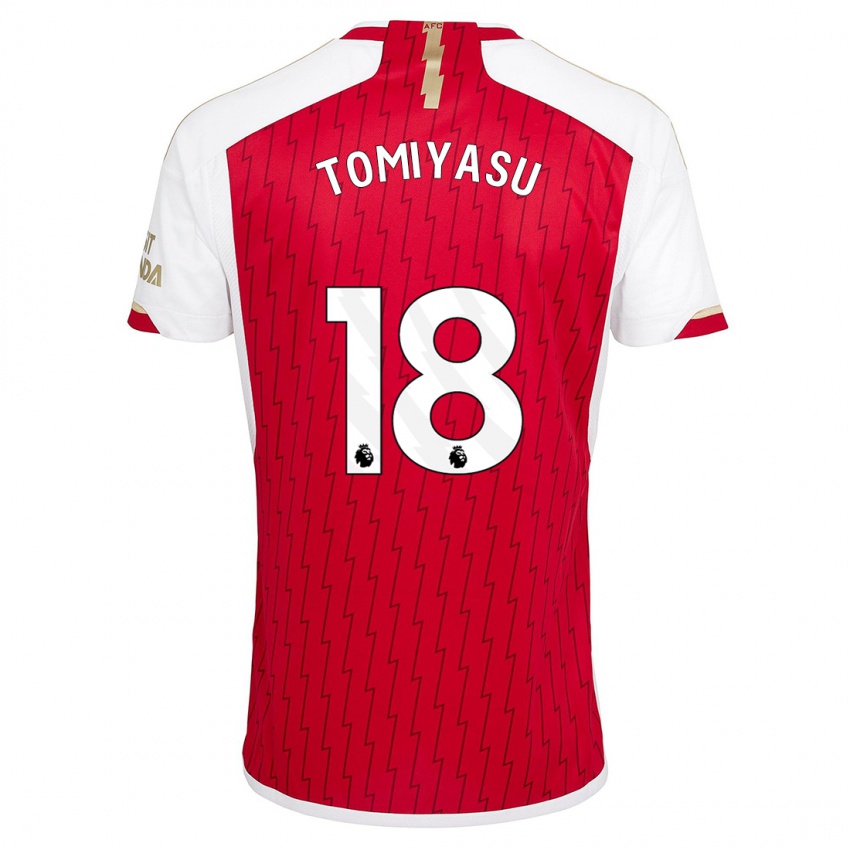 Niño Camiseta Takehiro Tomiyasu #18 Rojo 1ª Equipación 2023/24 La Camisa Perú