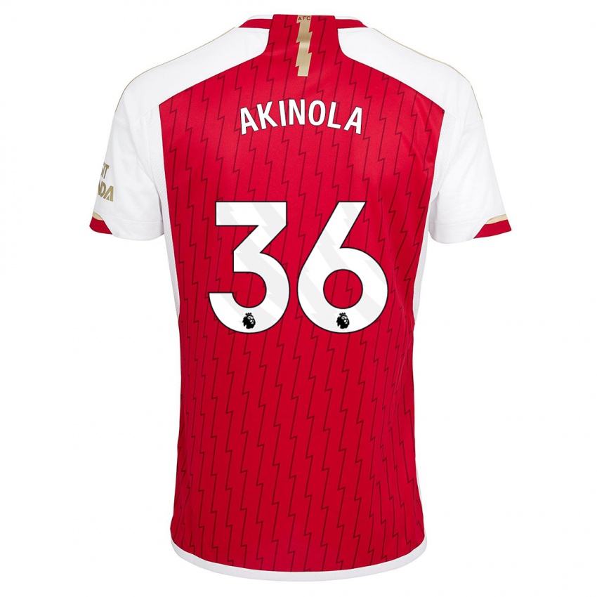 Niño Camiseta Tim Akinola #36 Rojo 1ª Equipación 2023/24 La Camisa Perú