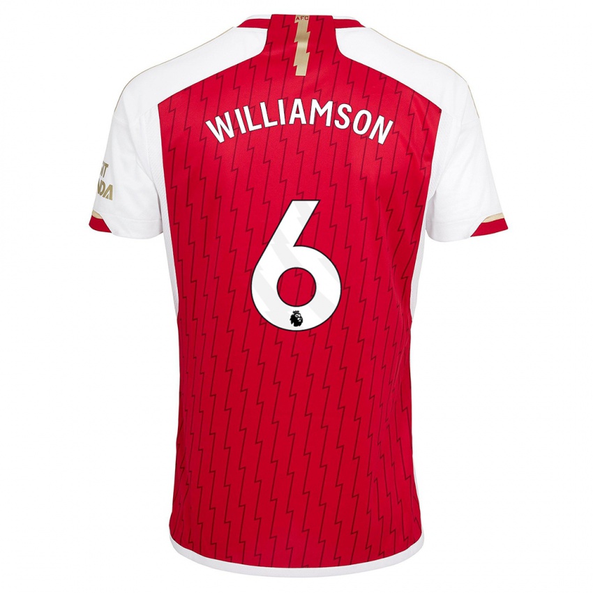 Niño Camiseta Leah Williamson #6 Rojo 1ª Equipación 2023/24 La Camisa Perú