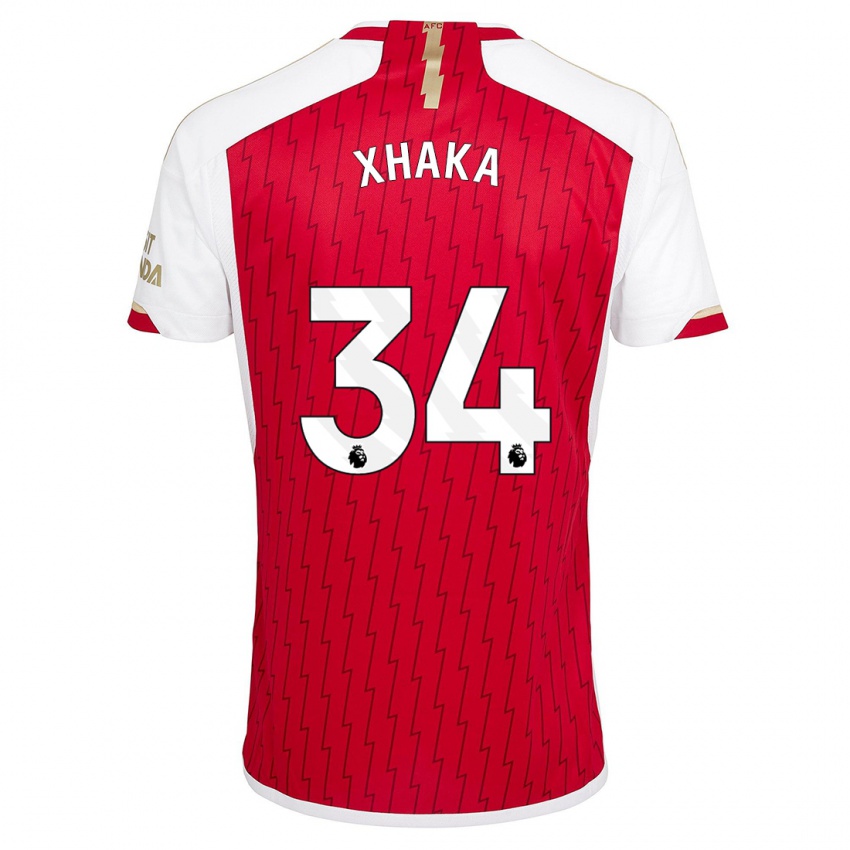 Niño Camiseta Granit Xhaka #34 Rojo 1ª Equipación 2023/24 La Camisa Perú