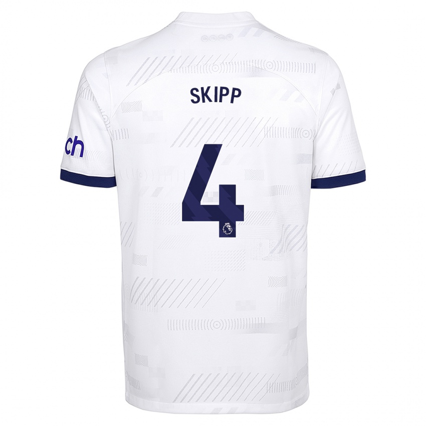 Niño Camiseta Oliver Skipp #4 Blanco 1ª Equipación 2023/24 La Camisa Perú