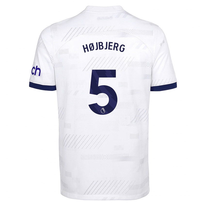 Niño Camiseta Pierre Emile Hojbjerg #5 Blanco 1ª Equipación 2023/24 La Camisa Perú