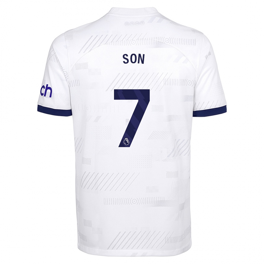 Niño Camiseta Heung-Min Son #7 Blanco 1ª Equipación 2023/24 La Camisa Perú